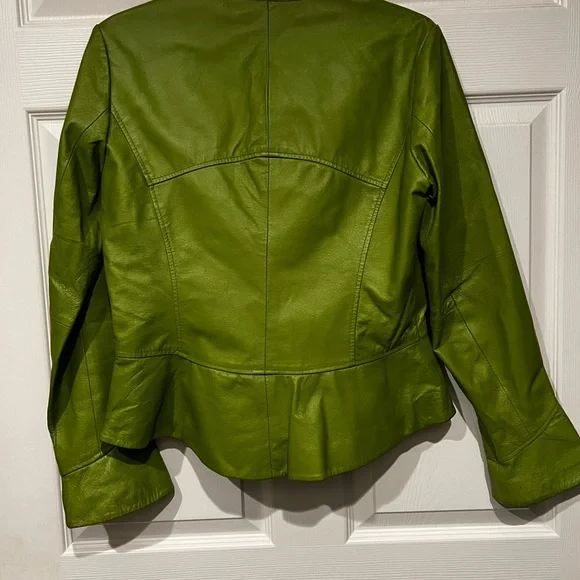 Shape FX Green Leather Women's Jacket SIZE 12 - Picture 2 of 5